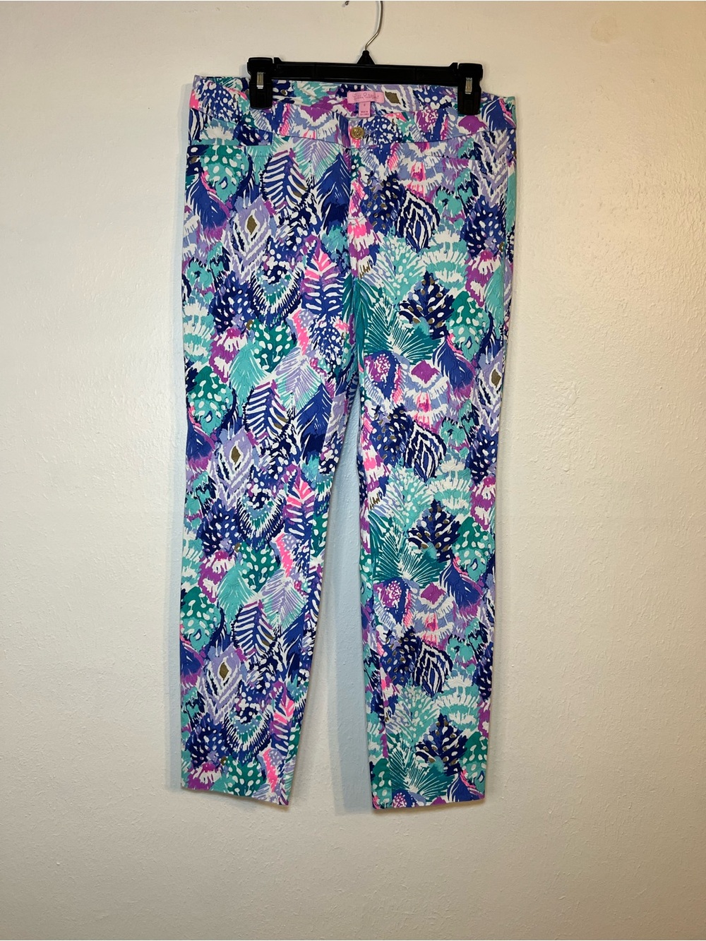 Lilly Pulitzer Kelly Skinny Ankle Pants size 8 quilt out multicolor